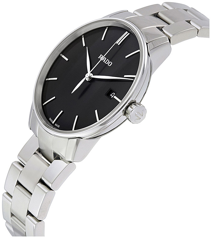 Мужские кварцевый часы Rado Coupole Classic 115.3864.4.015 черный нержавеющая сталь — Изображение 3