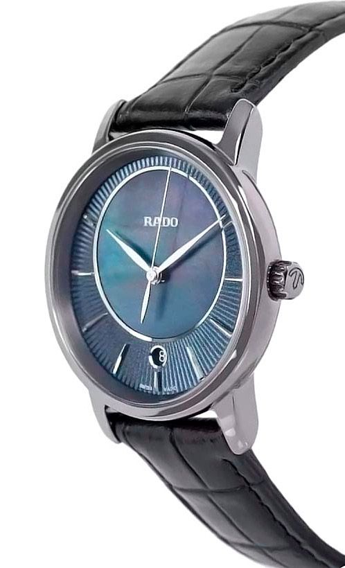 Женские часы Rado DiaMaster 218.0064.3.491, механизм кварцевый, циферблат черный, браслет кожа — Изображение 3