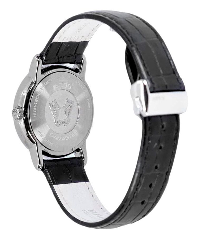 Женские часы Rado DiaMaster 218.0064.3.491, механизм кварцевый, циферблат черный, браслет кожа — Изображение 4