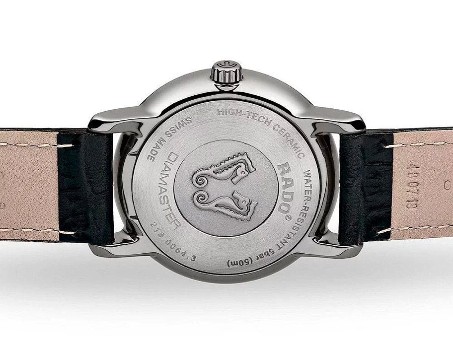 Женские часы Rado DiaMaster 218.0064.3.491, механизм кварцевый, циферблат черный, браслет кожа — Изображение 6