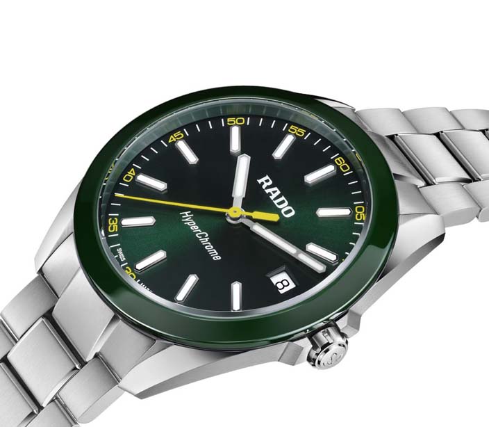 Мужские часы Rado HyperChrome 292.6280.3.031, механизм кварцевый, циферблат зеленый, браслет нержавеющая сталь — Изображение 3