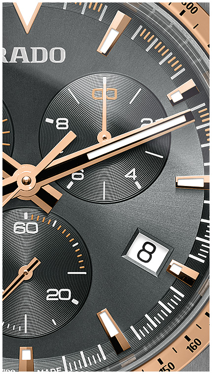 Мужские кварцевый хронограф часы Rado HyperChrome 312.0259.3.016 черный нержавеющая сталь — Изображение 2