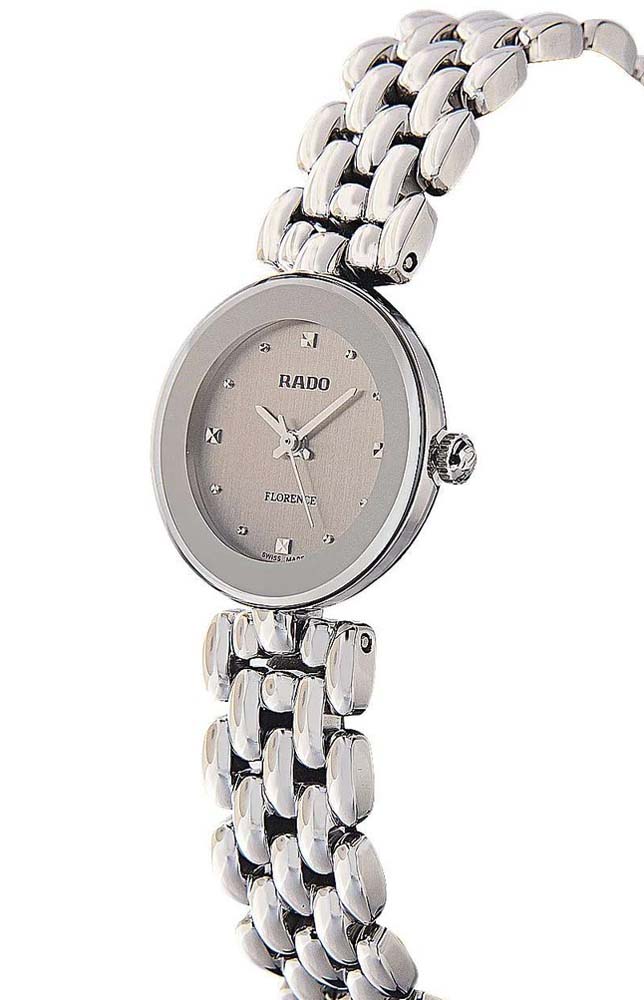 Женские часы Rado Florence 318.3744.4.010, механизм кварцевый, циферблат серый, браслет нержавеющая сталь — Изображение 2