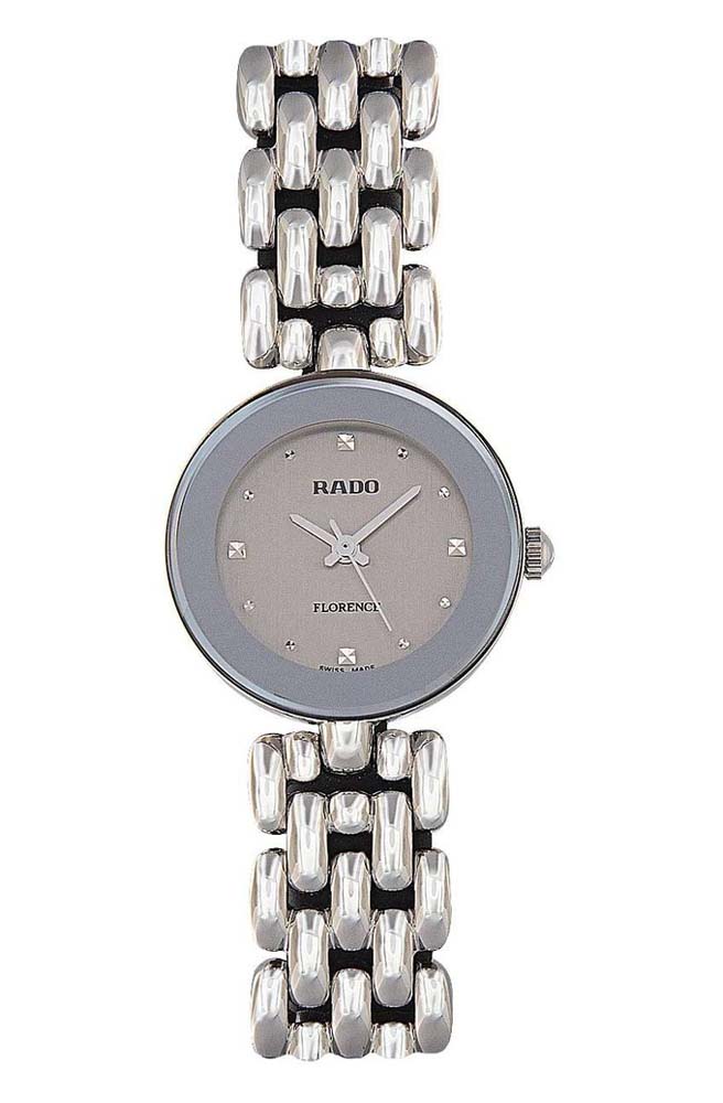 Женские часы Rado Florence 318.3744.4.010, механизм кварцевый, циферблат серый, браслет нержавеющая сталь — Изображение 1