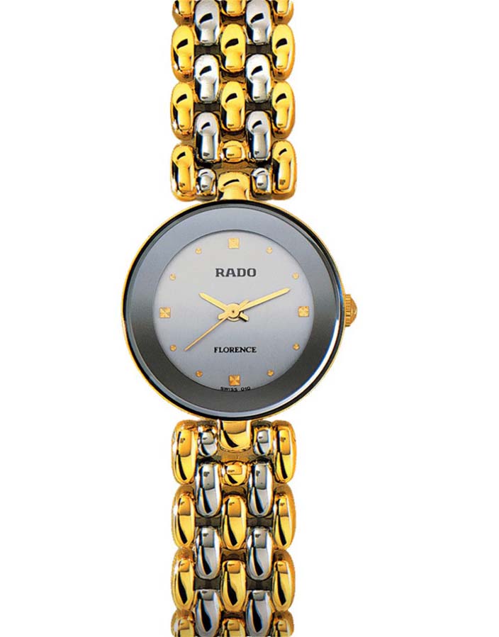 Женские часы Rado Florence 318.3745.2.010, механизм кварцевый, циферблат серый, браслет нержавеющая сталь + pvd — Изображение 1
