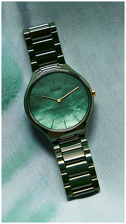 Женские кварцевый часы Rado True Thinline 420.0006.3.091 зеленый керамика — Изображение 5