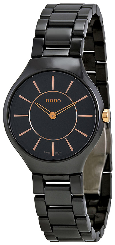 Женские кварцевый часы Rado True Thinline 420.0742.3.015 черный керамика — Изображение 2