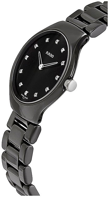 Женские часы Rado True Thinline 420.0742.3.073, механизм кварцевый, циферблат черный, браслет керамика — Изображение 2