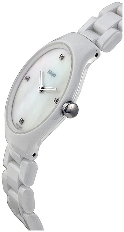 Женские часы Rado True Thinline 420.0958.3.090, механизм кварцевый, циферблат белый, браслет керамика — Изображение 2