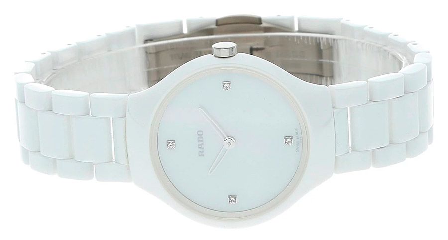 Женские часы Rado True Thinline 420.0958.3.090, механизм кварцевый, циферблат белый, браслет керамика — Изображение 3