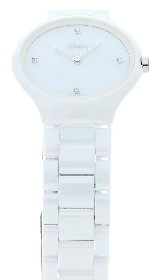 Женские часы Rado True Thinline 420.0958.3.090, механизм кварцевый, циферблат белый, браслет керамика — Изображение 5