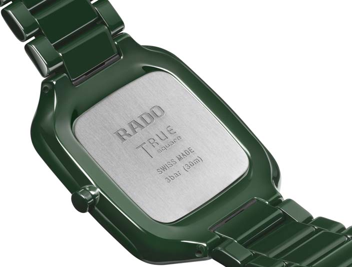 Унисекс кварцевый часы Rado True Square  420.6047.3.090 зеленый керамика + титан — Изображение 6