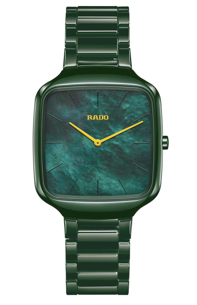 Унисекс кварцевый часы Rado True Square  420.6047.3.090 зеленый керамика + титан — Изображение 1