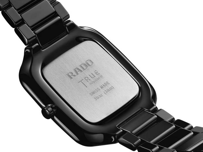 Унисекс часы Rado True Square 420.6054.3.016, механизм кварцевый, циферблат черный, браслет высокотехнологичная керамика — Изображение 6