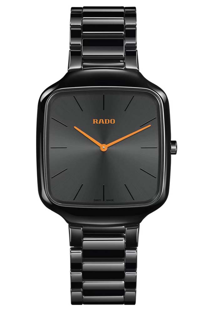 Унисекс часы Rado True Square 420.6054.3.016, механизм кварцевый, циферблат черный, браслет высокотехнологичная керамика — Изображение 1