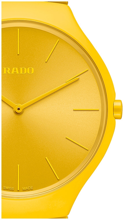 Унисекс кварцевый часы Rado True Thinline 420.6093.3.063 желтый керамика — Изображение 2