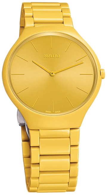 Унисекс кварцевый часы Rado True Thinline 420.6093.3.063 желтый керамика — Изображение 3