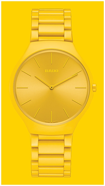 Унисекс кварцевый часы Rado True Thinline 420.6093.3.063 желтый керамика — Изображение 8