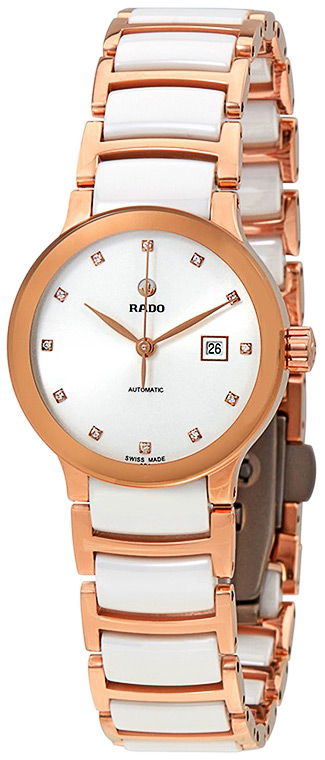 Женские механический с автоподзаводом часы Rado Centrix 561.0183.3.074 белый нержавеющая сталь + pvd + керамика — Изображение 2