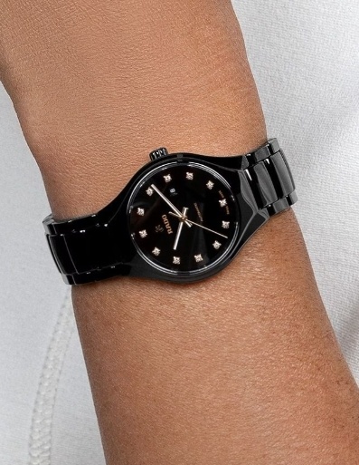 Женские механический с автоподзаводом часы Rado True 561.0242.3.073 черный керамика — Изображение 2