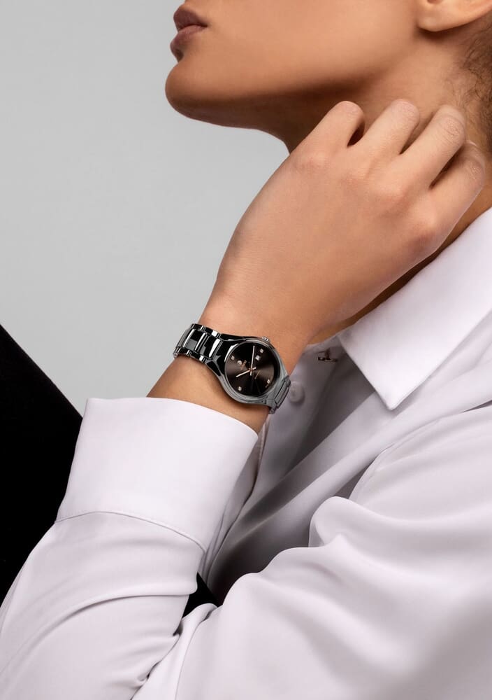 Женские механический с автоподзаводом часы Rado True 561.0243.3.071 серый плазменная керамика + титан — Изображение 2