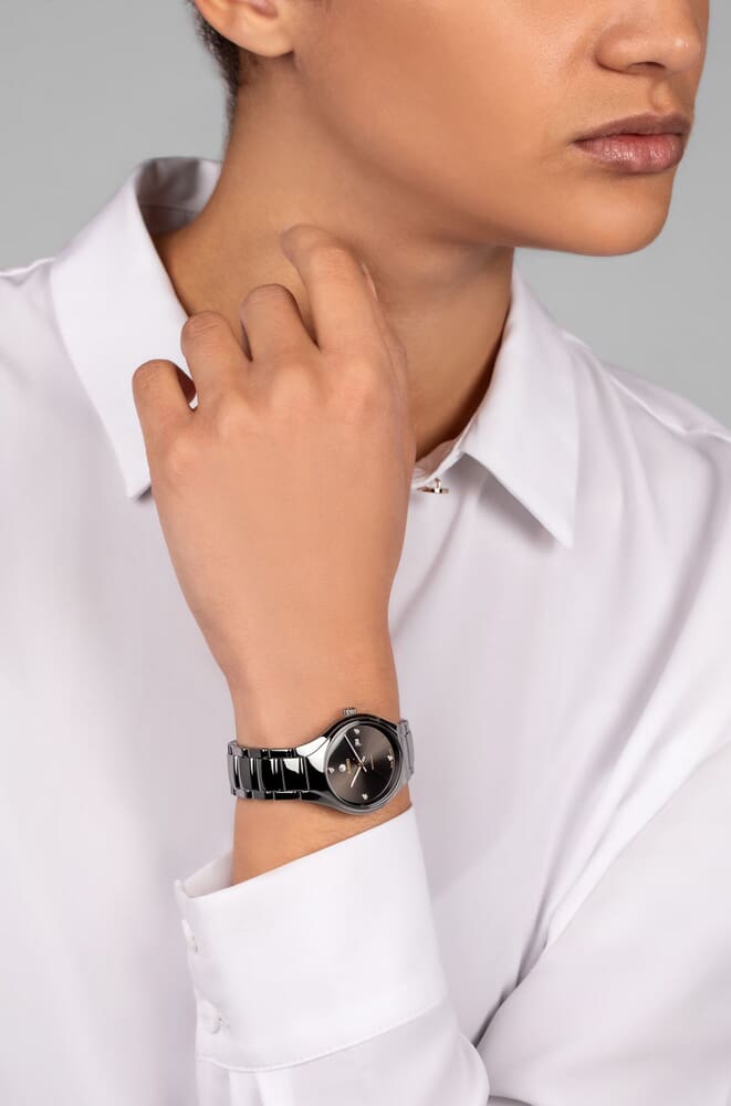 Женские механический с автоподзаводом часы Rado True 561.0243.3.071 серый плазменная керамика + титан — Изображение 3