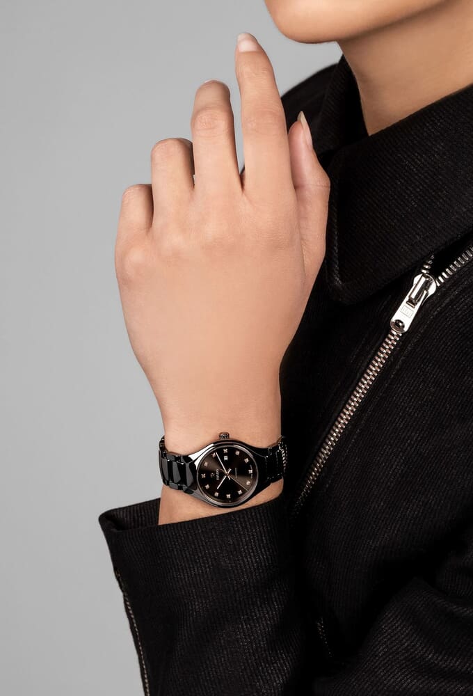 Женские механический с автоподзаводом часы Rado True 561.0243.3.073 черный плазменная керамика — Изображение 2