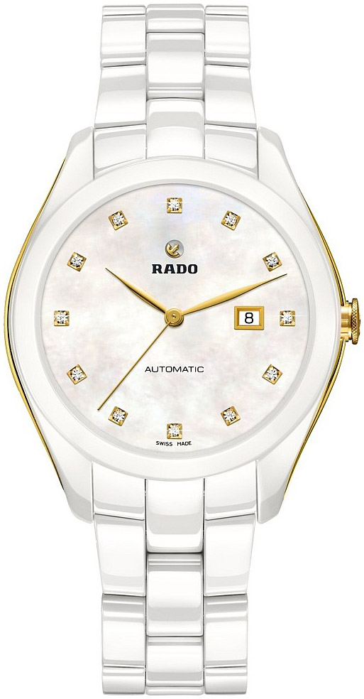 Женские часы Rado HyperChrome 580.0257.3.090, механизм механический с автоподзаводом, циферблат белый, браслет керамика — Изображение 1
