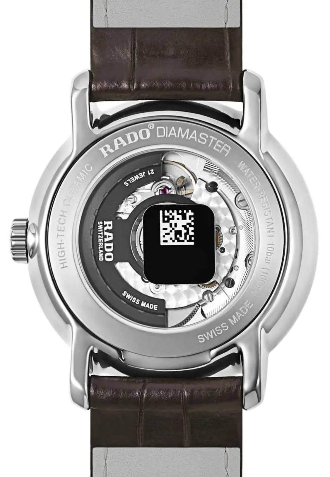 Мужские механический с автоподзаводом часы Rado DiaMaster 629.0074.3.408 серебристый кожа — Изображение 4