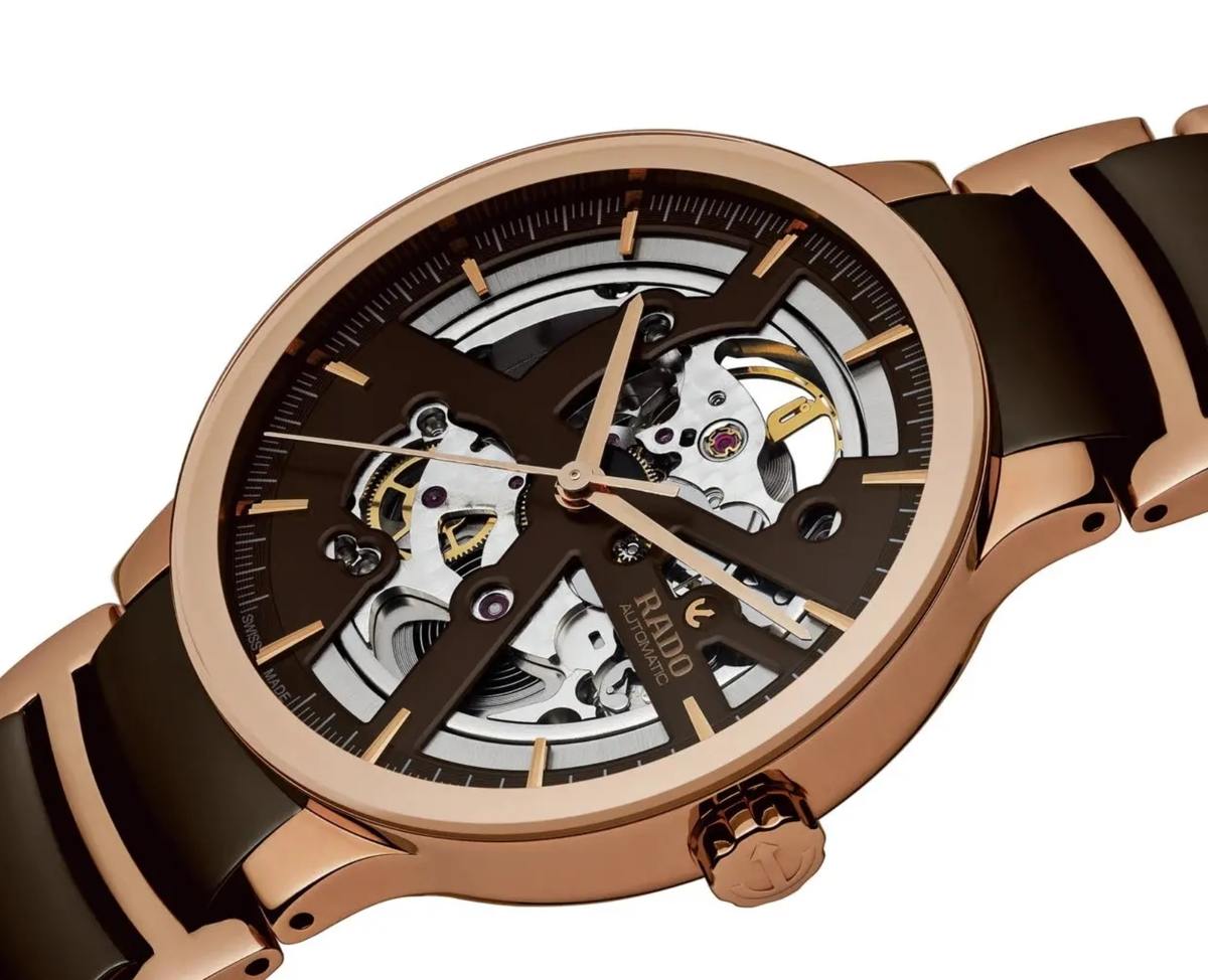 Мужские механический с автоподзаводом часы Rado Centrix 734.0181.3.031 коричневый нержавеющая сталь + pvd + керамика — Изображение 3
