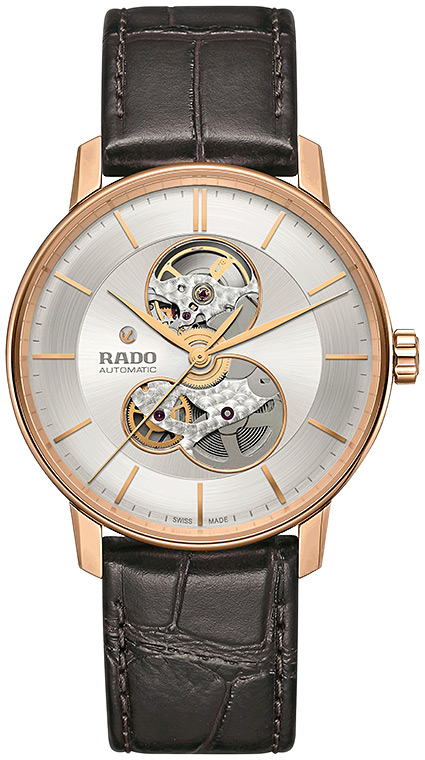 Мужские часы Rado Coupole Classic 734.3895.2.102, механизм механический с автоподзаводом, циферблат серебристый, браслет кожа — Изображение 1