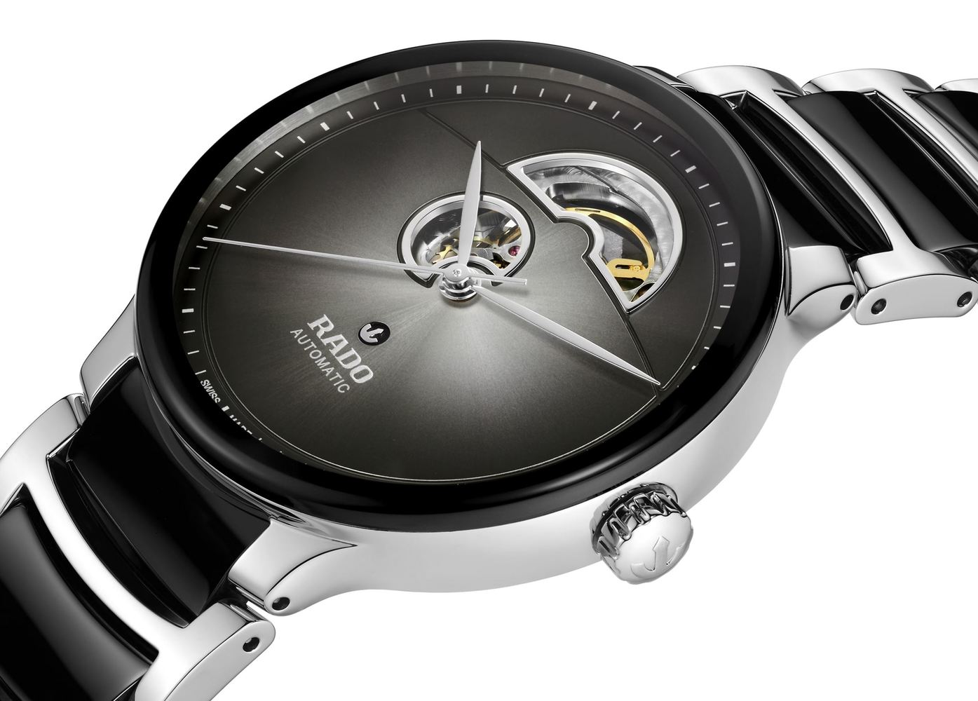 Унисекс механический с автоподзаводом часы Rado Centrix 734.6012.3.015 черный нержавеющая сталь + керамика — Изображение 2