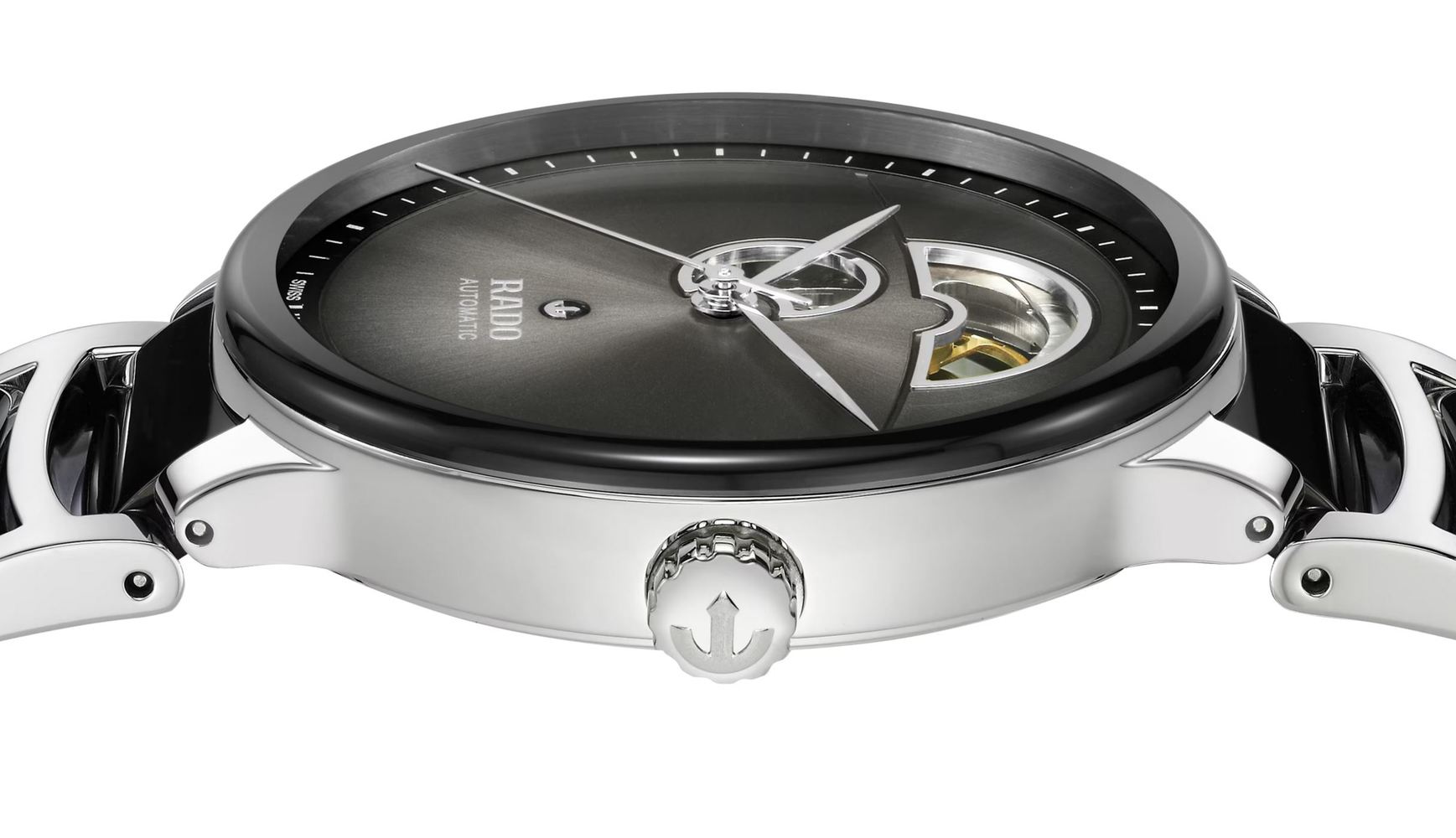 Унисекс механический с автоподзаводом часы Rado Centrix 734.6012.3.015 черный нержавеющая сталь + керамика — Изображение 3