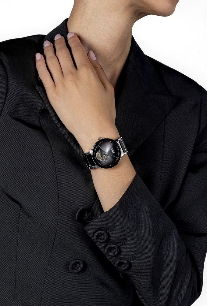 Унисекс механический с автоподзаводом часы Rado Centrix 734.6012.3.015 черный нержавеющая сталь + керамика — Изображение 7
