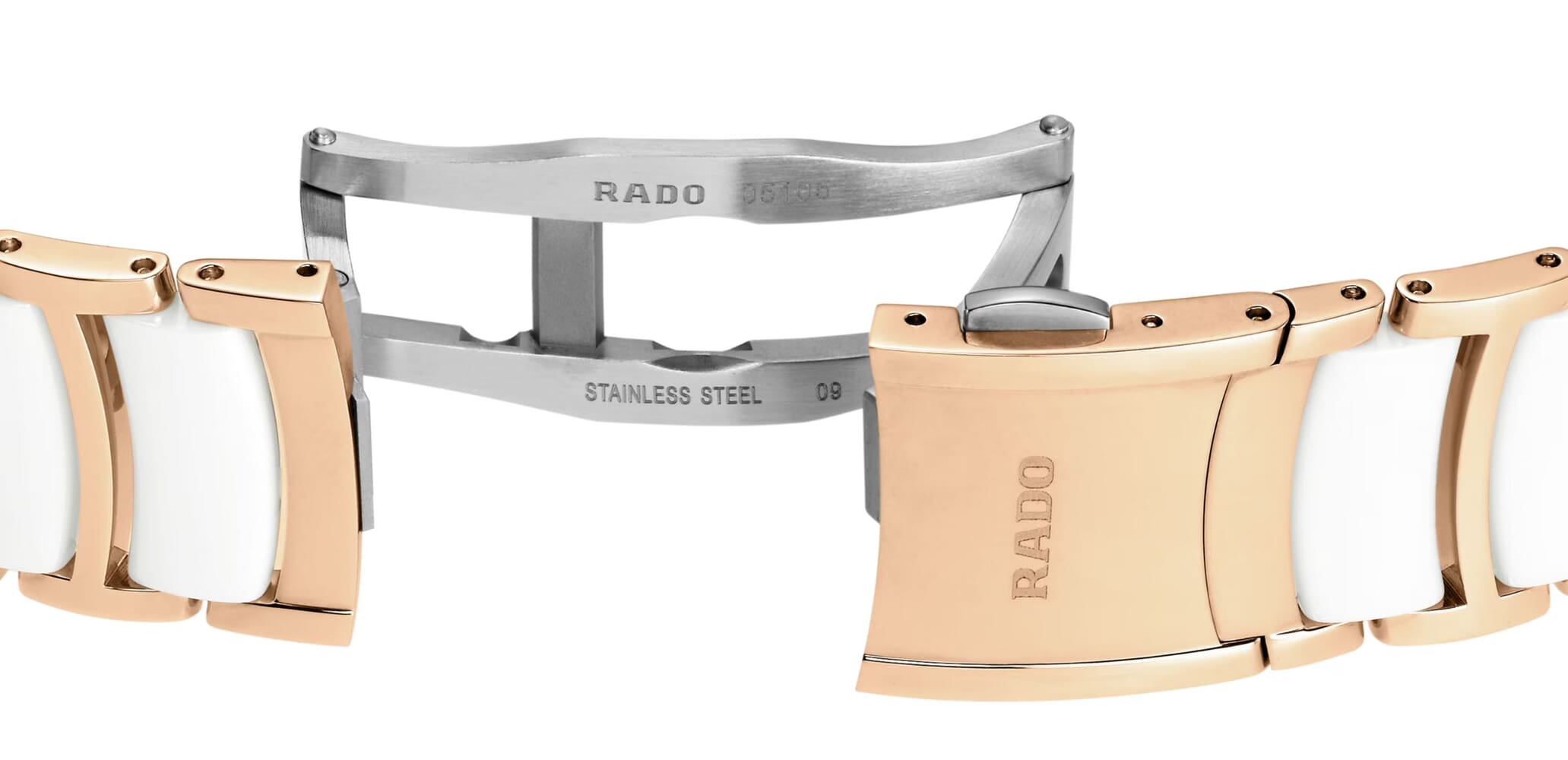 Женские механический с автоподзаводом часы Rado Centrix 734.6029.3.092 белый нержавеющая сталь + керамика + pvd — Изображение 5