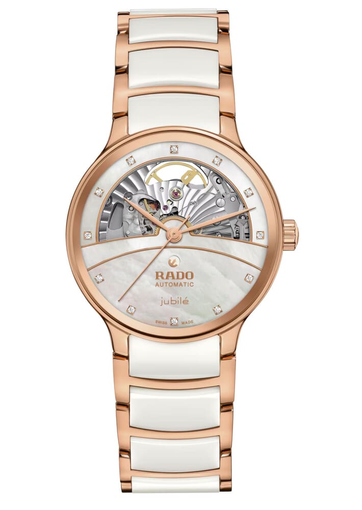 Женские механический с автоподзаводом часы Rado Centrix 734.6029.3.092 белый нержавеющая сталь + керамика + pvd — Изображение 1