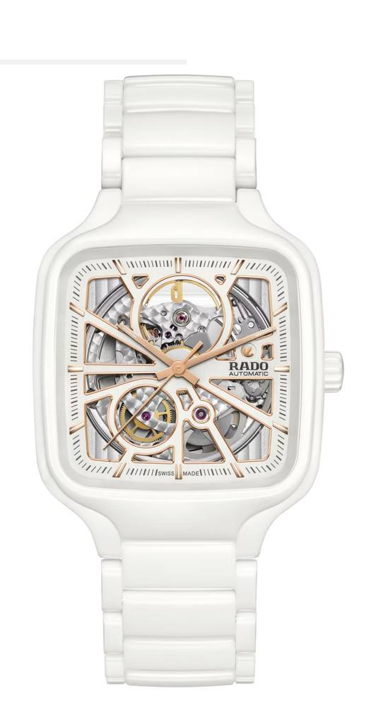 Унисекс механический с автоподзаводом часы Rado True Square 734.6073.3.001 белый керамика — Изображение 1