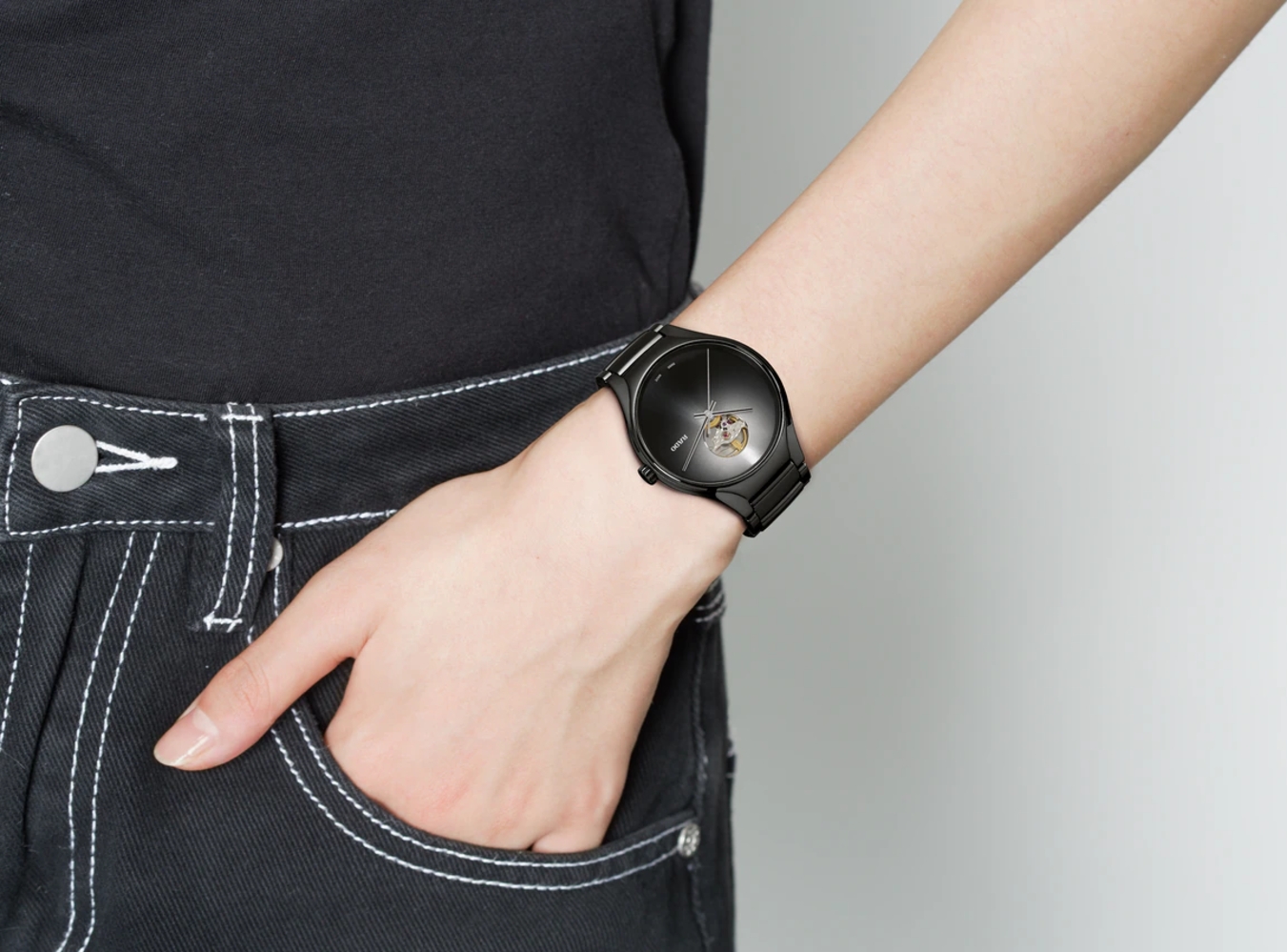 Унисекс автоматический часы Rado True 734.6107.3.015 черный высокотехнологичная керамика — Изображение 6