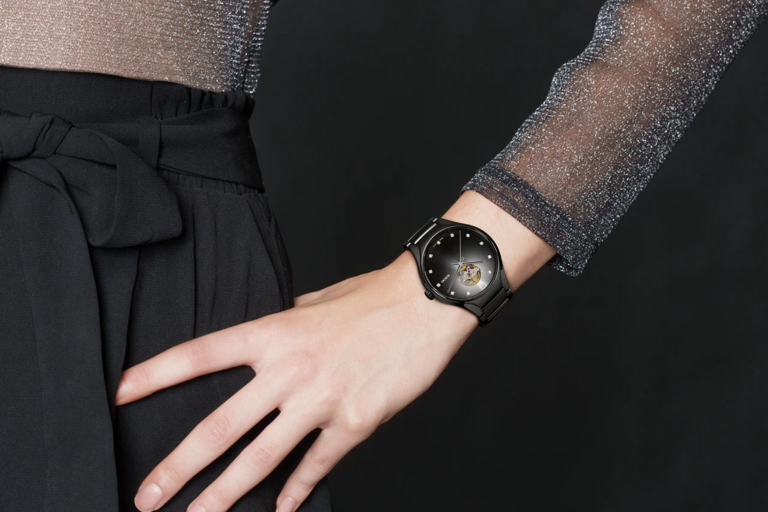 Унисекс автоматический часы Rado True 734.6107.3.073 черный высокотехнологичная керамика — Изображение 5