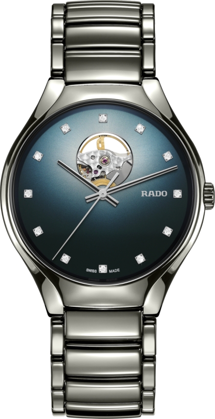 Унисекс часы Rado True 734.6108.3.073, механизм механический с автоподзаводом, циферблат синий, браслет керамика — Изображение 1