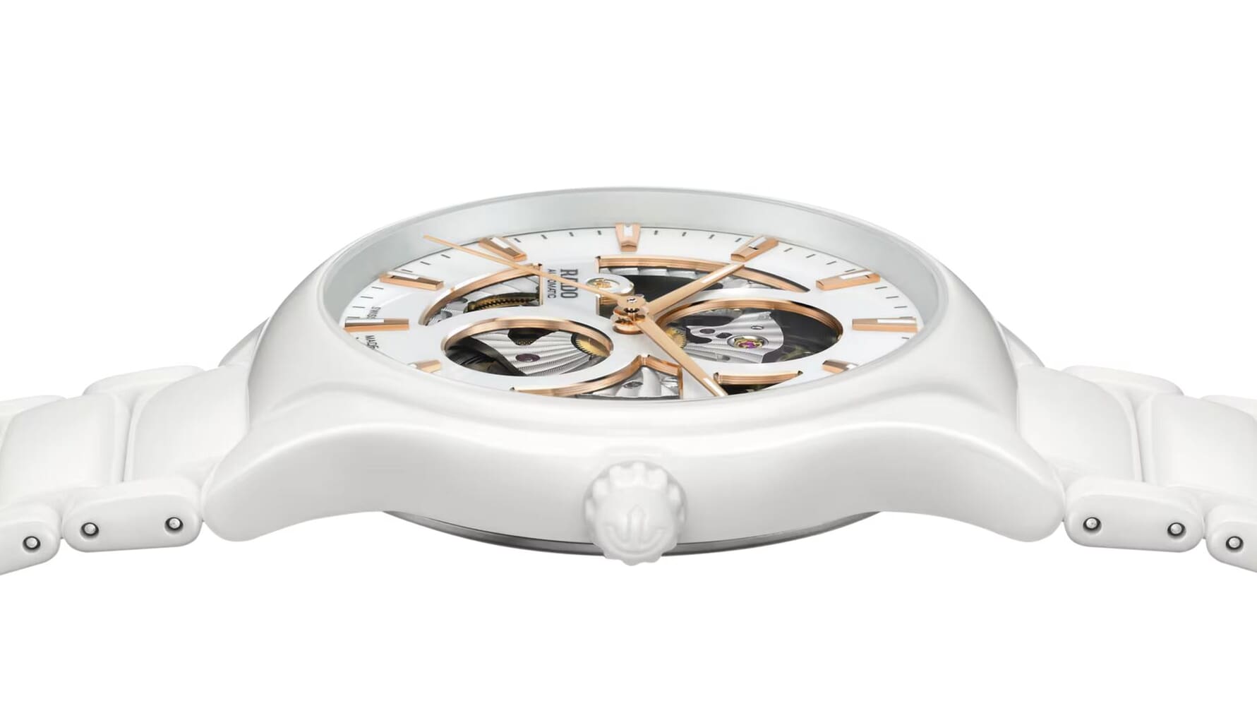 Унисекс механический с автоподзаводом часы Rado True 734.6115.3.001 белый керамика — Изображение 3