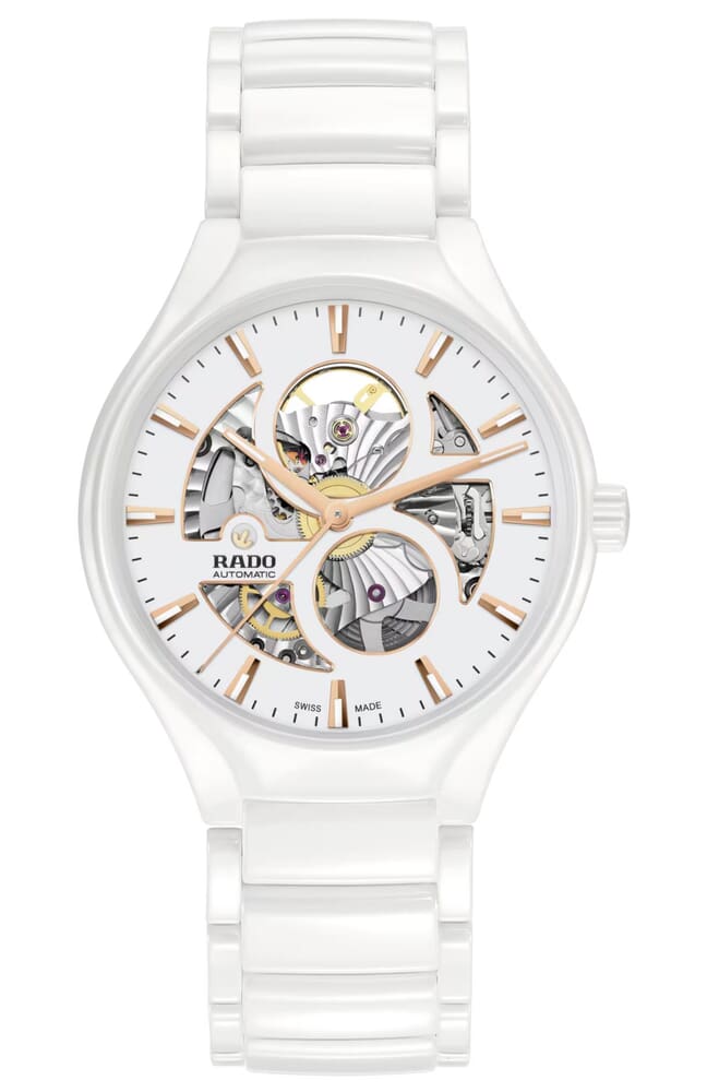 Унисекс механический с автоподзаводом часы Rado True 734.6115.3.001 белый керамика — Изображение 1