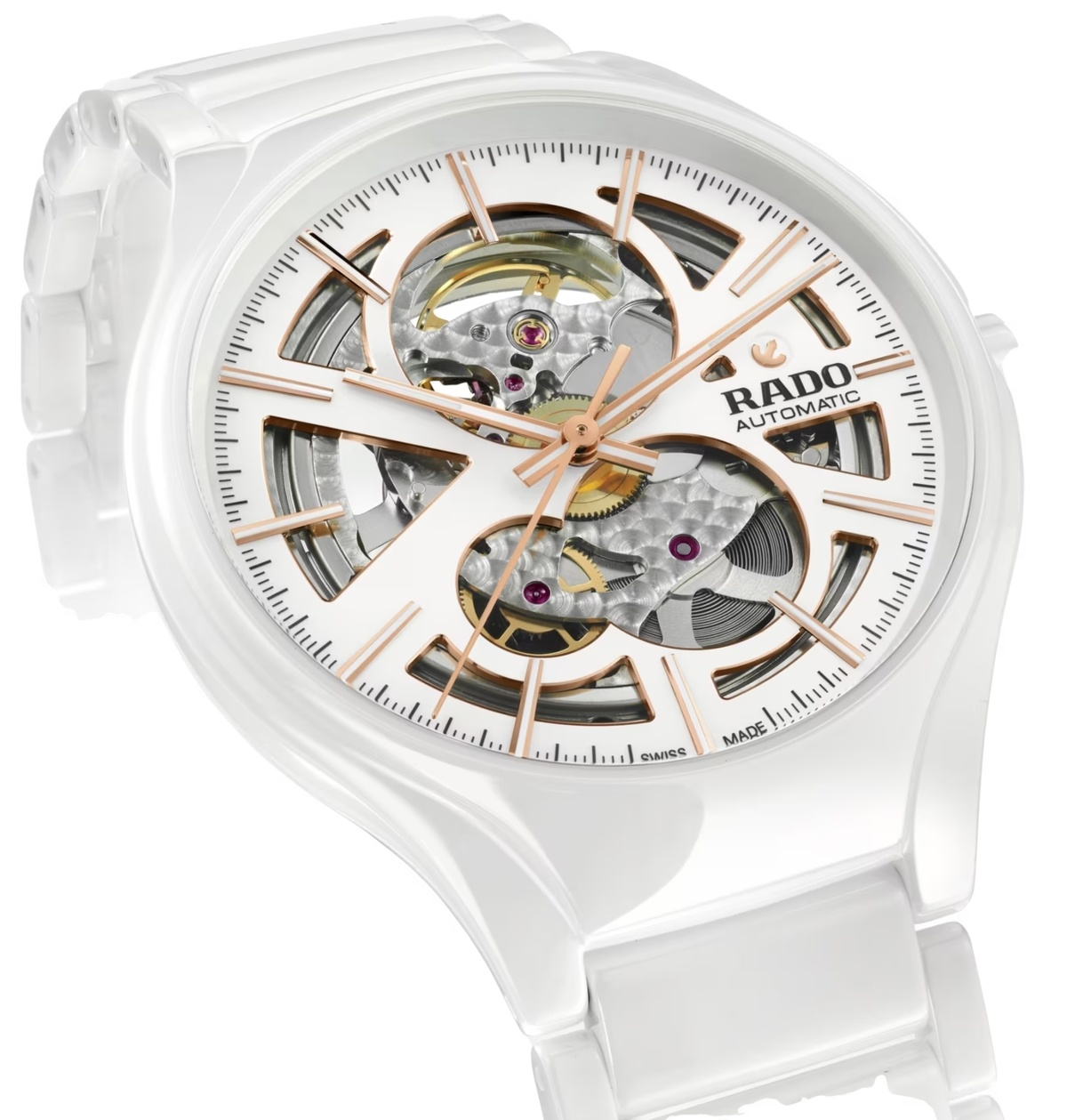 Унисекс часы Rado True 734.6115.3.092, механизм механический с автоподзаводом, циферблат белый, браслет керамический — Изображение 4