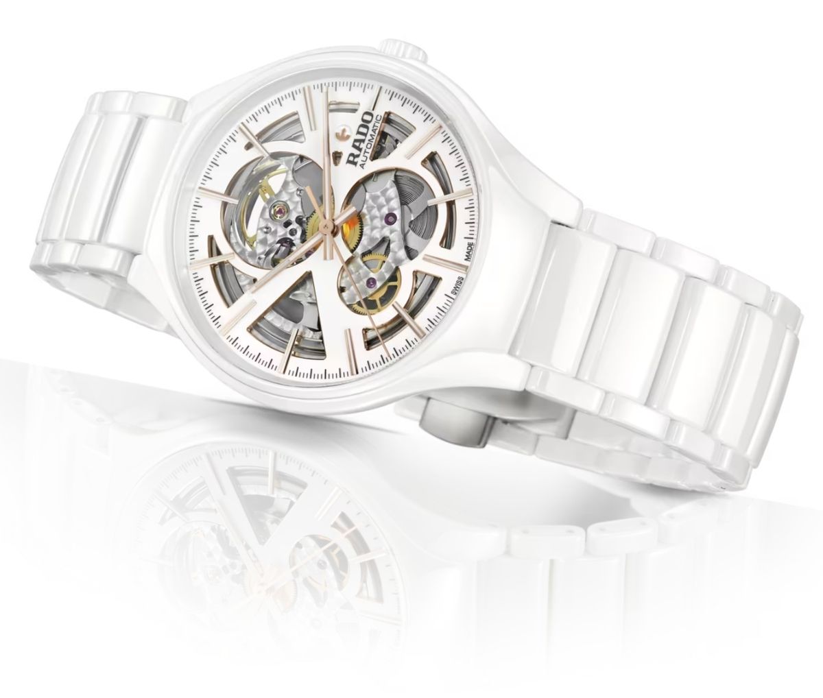 Унисекс часы Rado True 734.6115.3.092, механизм механический с автоподзаводом, циферблат белый, браслет керамический — Изображение 5