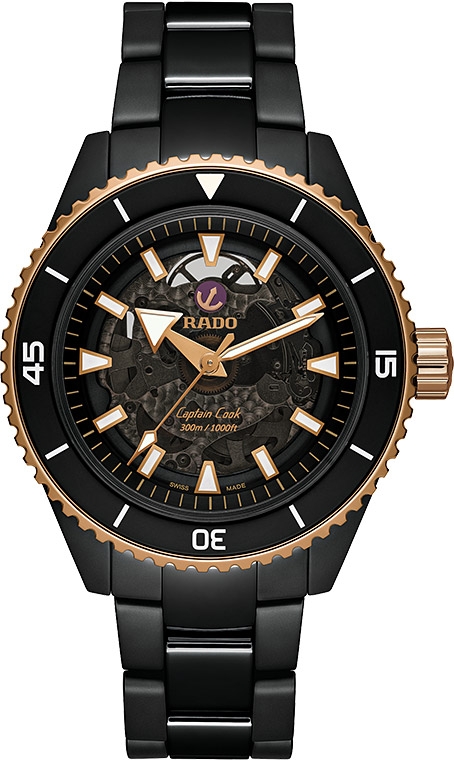 Мужские механический с автоподзаводом часы Rado Captain Cook 734.6127.3.016 черный керамика — Изображение 1