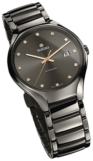 Унисекс механический с автоподзаводом часы Rado True 763.0057.3.073 черный плазменная керамика — Изображение 2