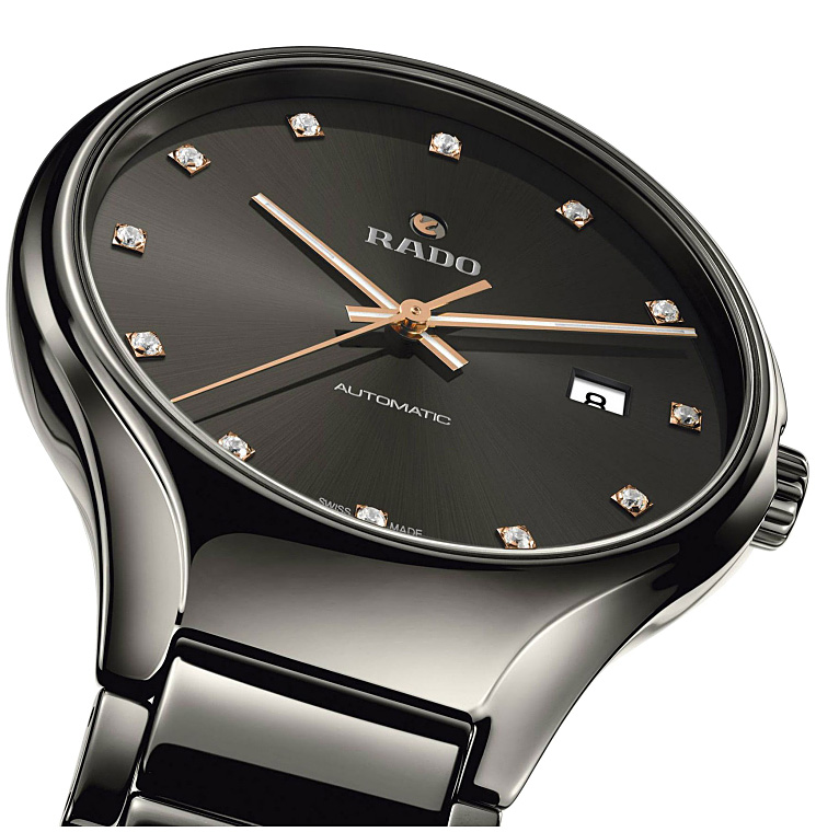 Унисекс механический с автоподзаводом часы Rado True 763.0057.3.073 черный плазменная керамика — Изображение 3