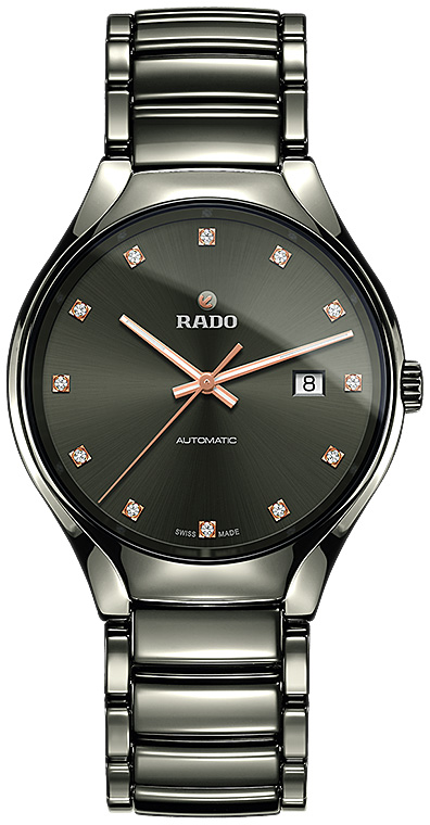Унисекс механический с автоподзаводом часы Rado True 763.0057.3.073 черный плазменная керамика — Изображение 1