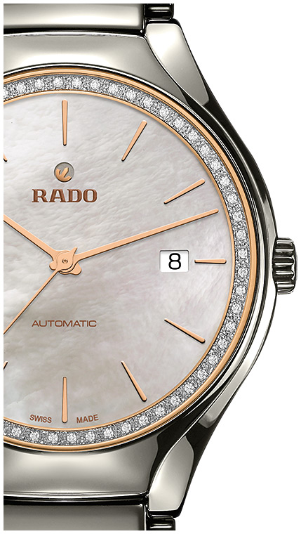 Унисекс механический с автоподзаводом часы Rado True 763.0057.3.085 белый плазменная керамика — Изображение 2