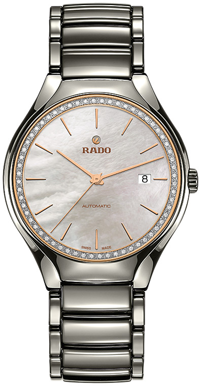 Унисекс механический с автоподзаводом часы Rado True 763.0057.3.085 белый плазменная керамика — Изображение 1